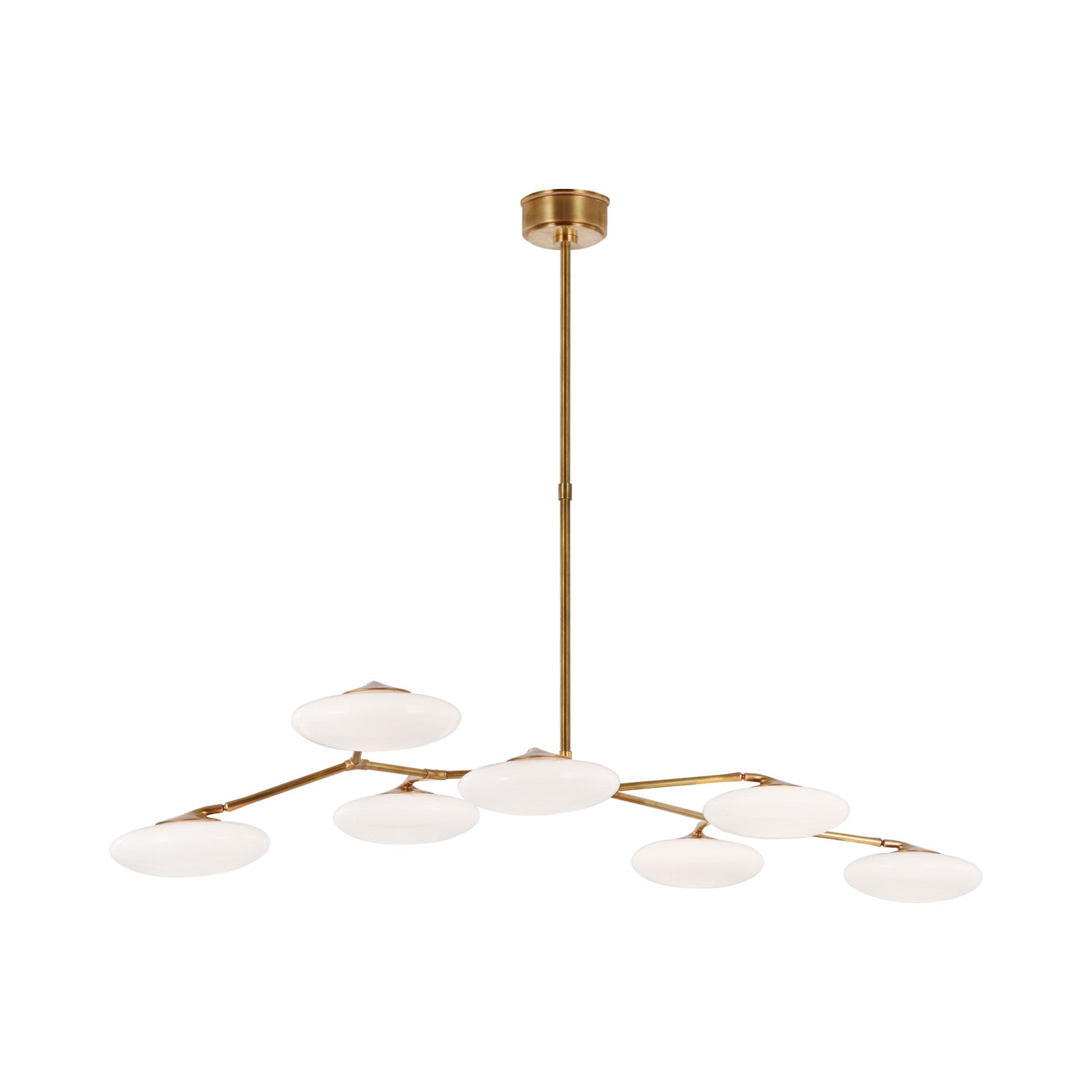Brindille LED Linear Pendant Light in Soft Brass.