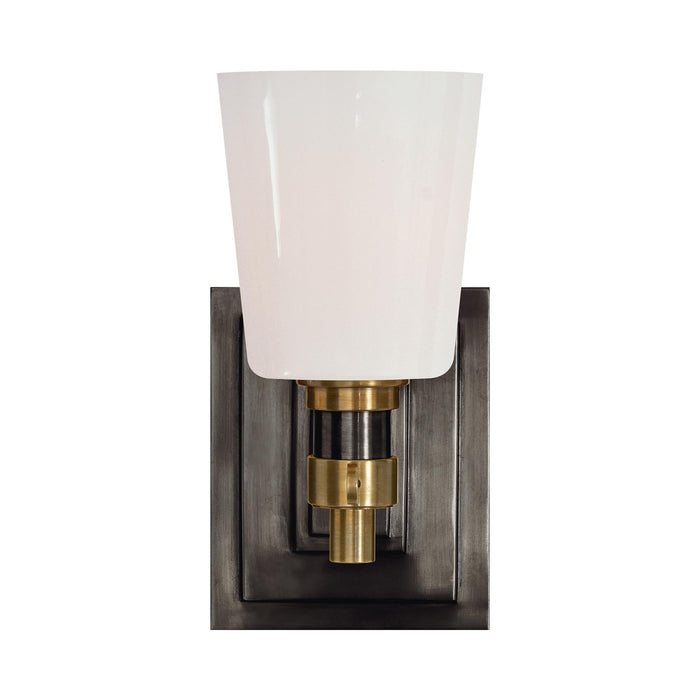 Bryant Single Bath Wall Light in Bronze/Hand-Rubbed Antique Brass.