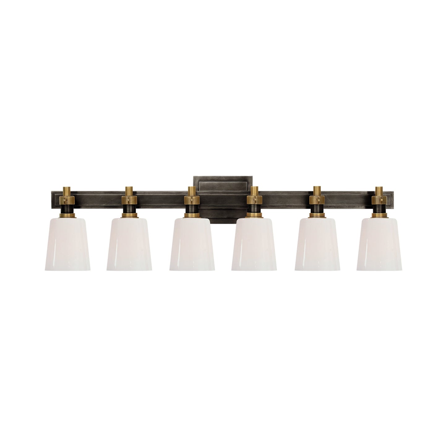 Bryant Vanity Wall Light in Bronze/Hand-Rubbed Antique Brass (6-Light).