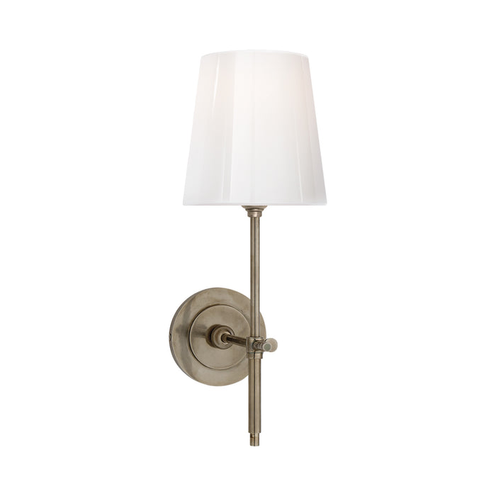 Bryant Wall Light in Antique Nickel/Glass.
