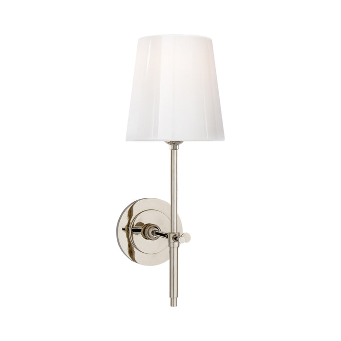 Bryant Wall Light in Polished Nickel/Glass.