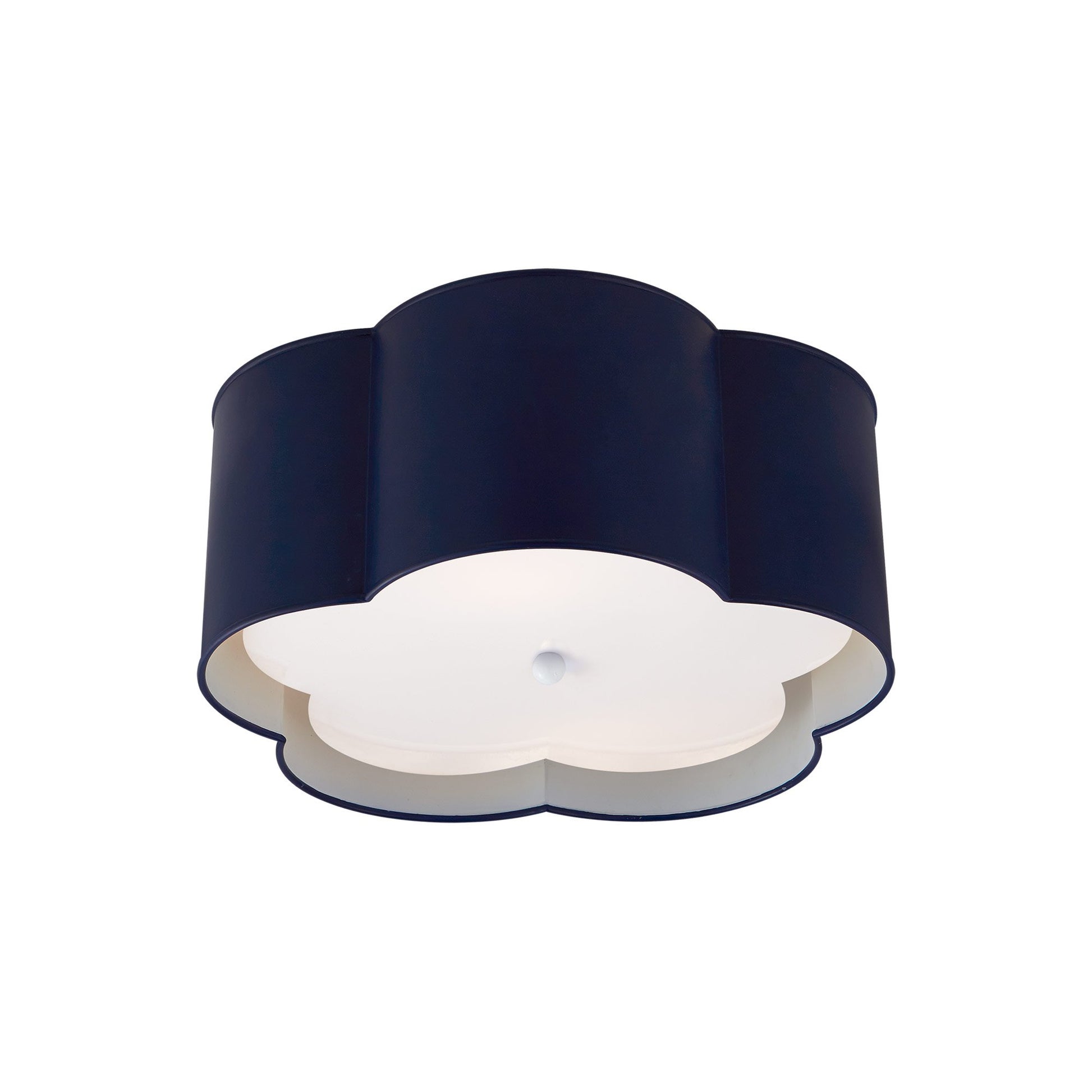 Bryce Flower Flushmount Ceiling Light in French Navy/White (Medium).