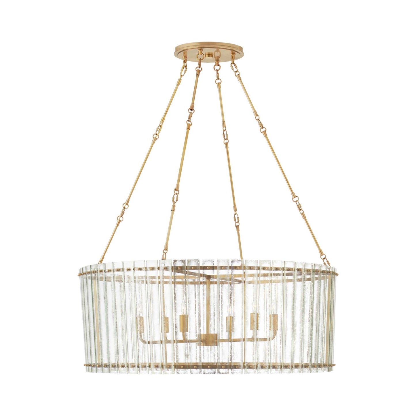 Cadence Chandelier in Hand-Rubbed Antique Brass (Large).