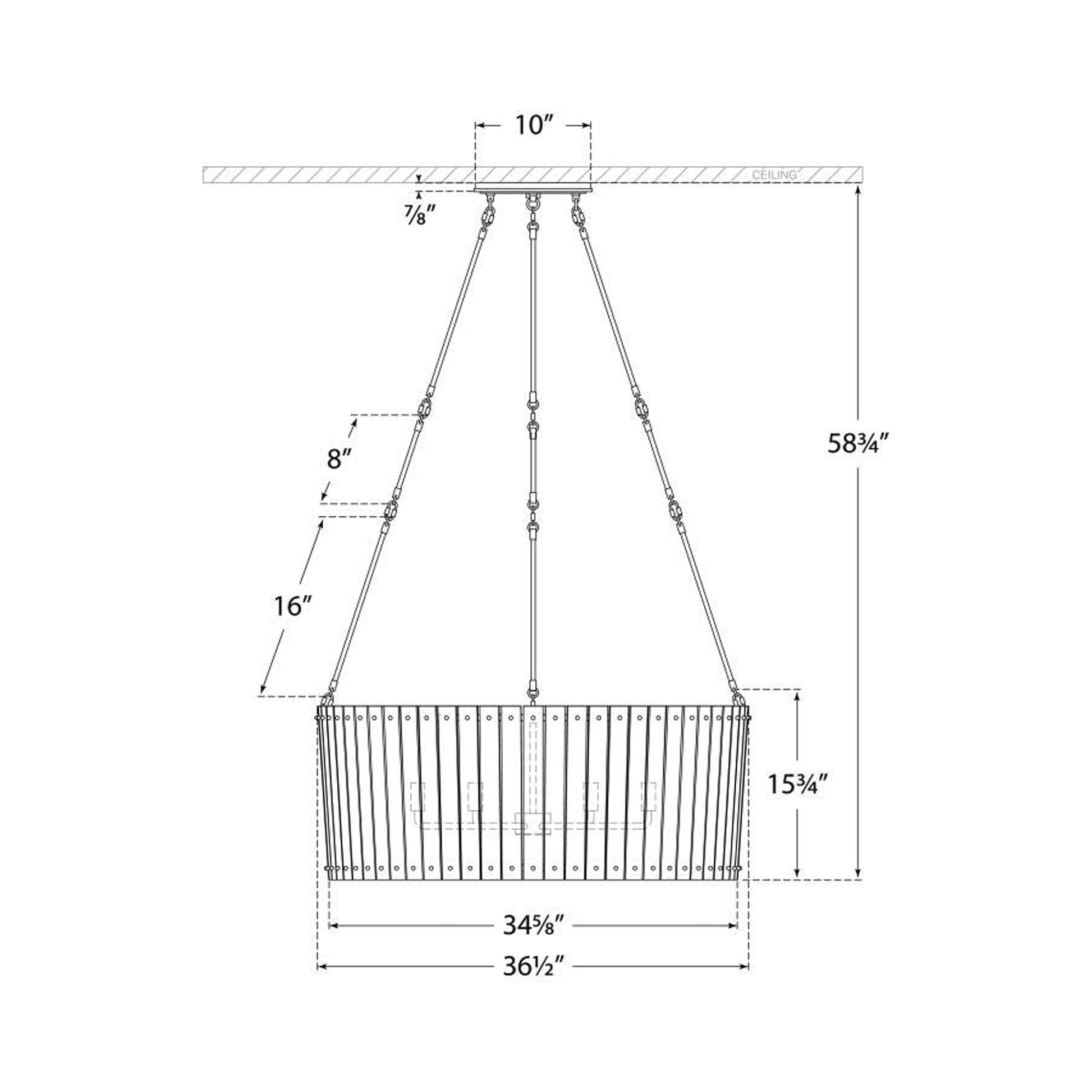 Cadence Chandelier - line drawing.