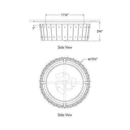 Cadence Flush Mount Ceiling Light - line drawing.