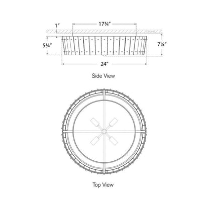 Cadence Flush Mount Ceiling Light - line drawing.