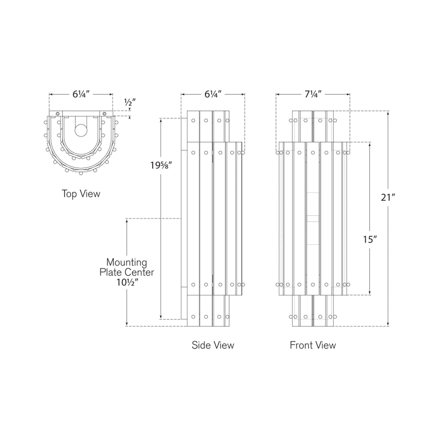 Cadence Wall Light - line drawing.