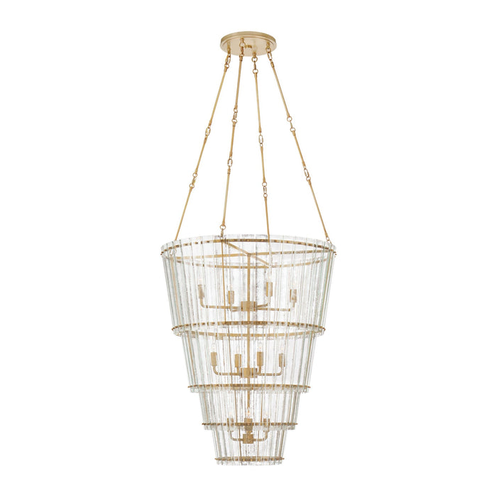 Cadence Waterfall Chandelier in Hand-Rubbed Antique Brass (Large).