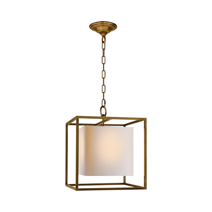 Caged Pendant Light in Hand-Rubbed Antique Brass (Small).
