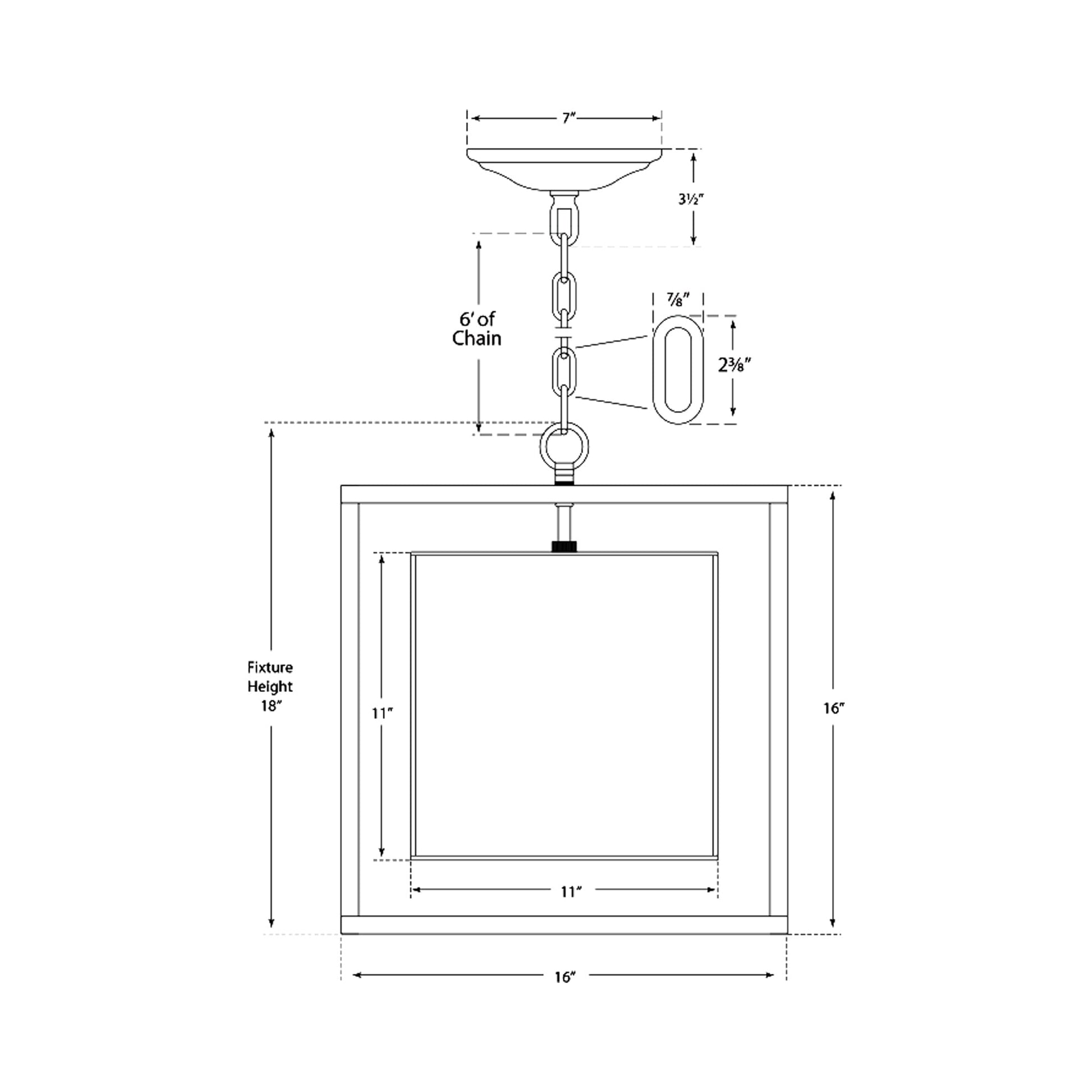 Caged Pendant Light - line drawing.