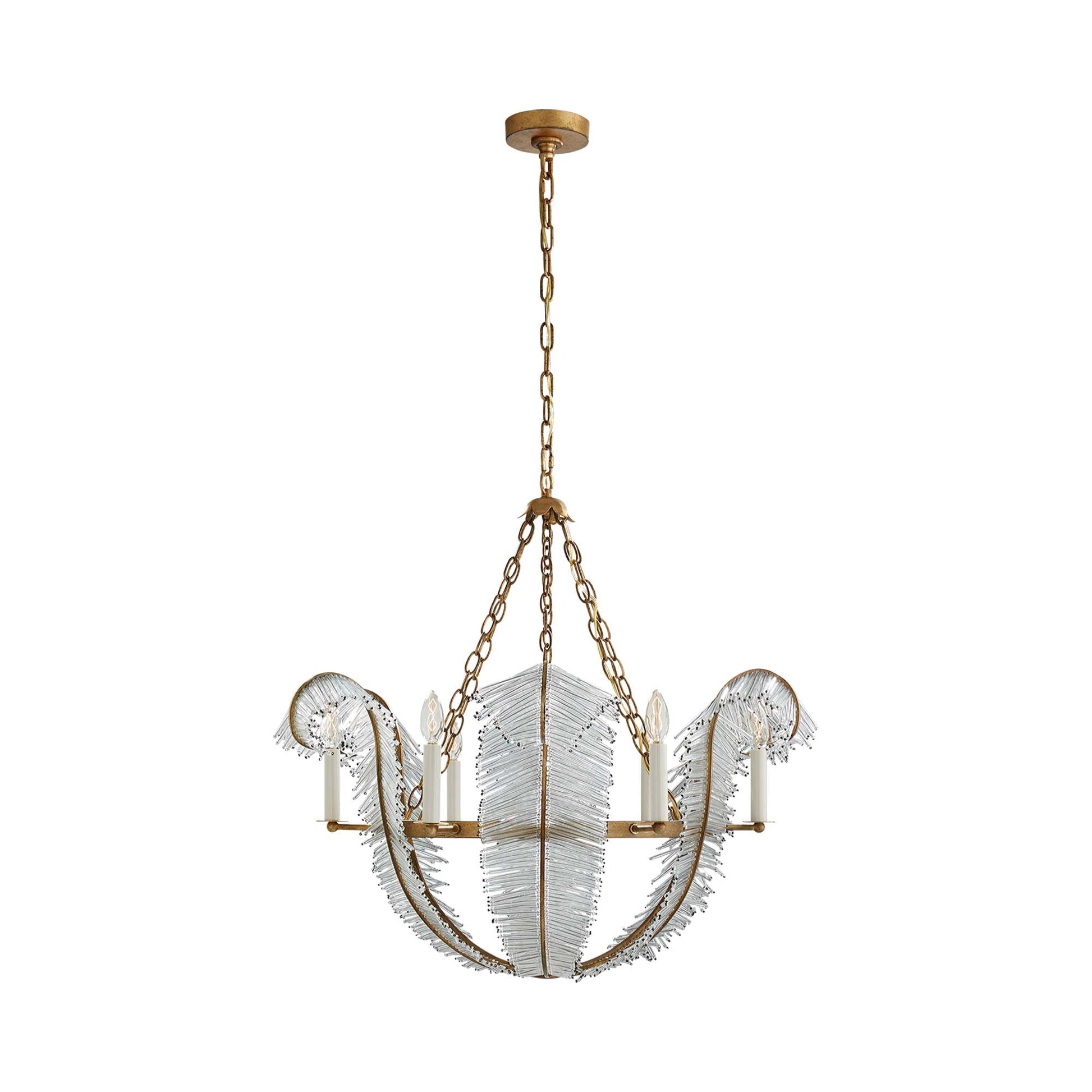 Calais Chandelier in Gilded Iron.