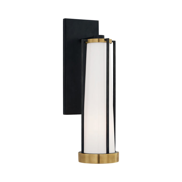 Calix Bath Wall Light in Bronze and Brass/White Glass.