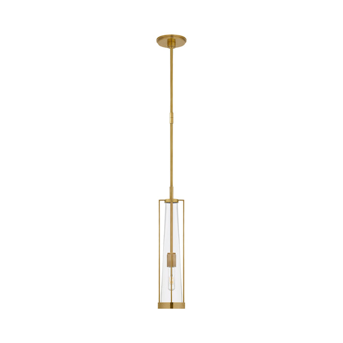 Calix Pendant Light in Hand-Rubbed Antique Brass/Clear Glass (Large).