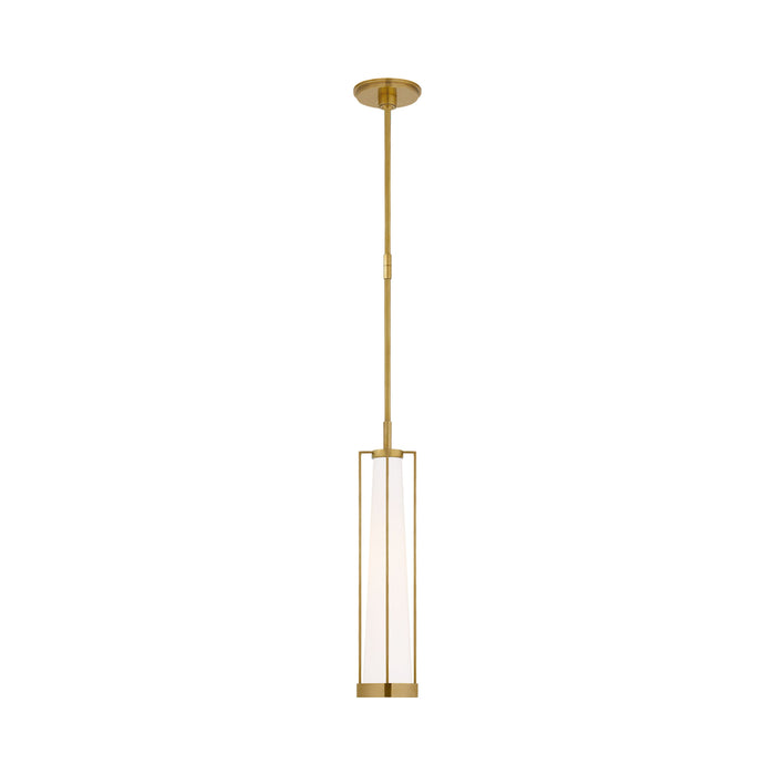 Calix Pendant Light in Hand-Rubbed Antique Brass/White Glass (Large).