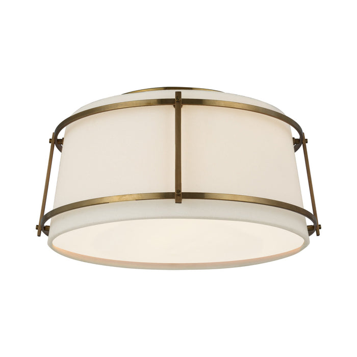Callaway LED Flush Mount Ceiling Light in Hand-Rubbed Antique Brass.