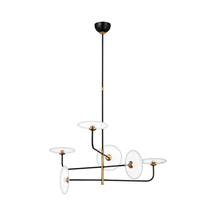 Calvino LED Chandelier in Aged Iron/Hand-Rubbed Antique Brass. (Large).