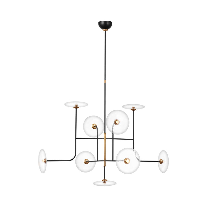Calvino LED Chandelier in Aged Iron/Hand-Rubbed Antique Brass. (X-Large).