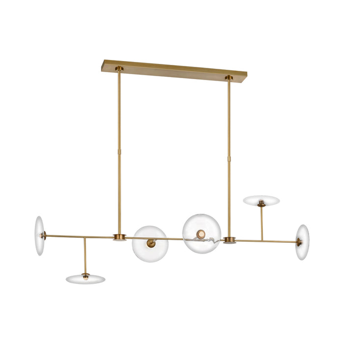 Calvino Linear LED Pendant Light in Hand-Rubbed Antique Brass.