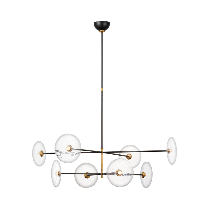 Calvino Radial LED Chandelier in Aged Iron/Hand-Rubbed Antique Brass..