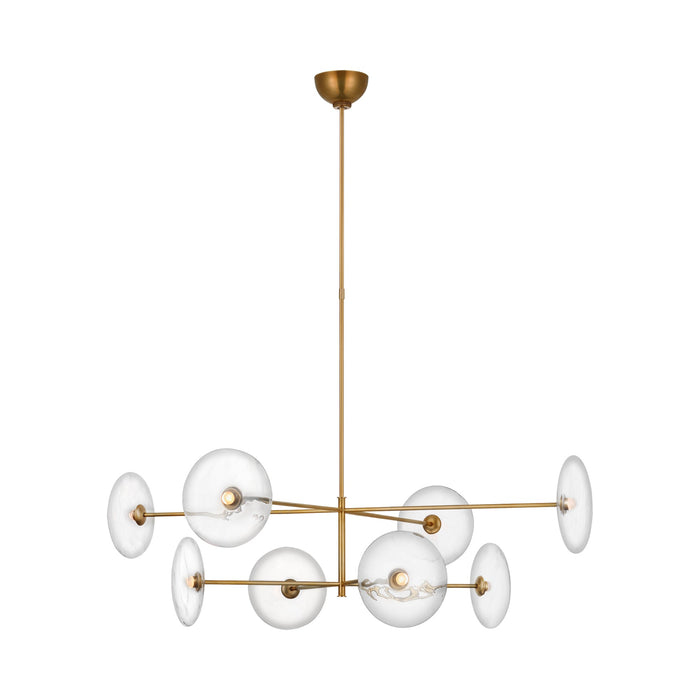 Calvino Radial LED Chandelier in Hand-Rubbed Antique Brass.