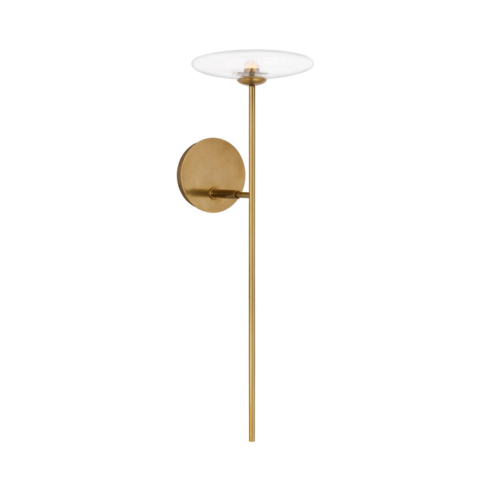 Calvino Tail LED Wall Light in Hand-Rubbed Antique Brass.