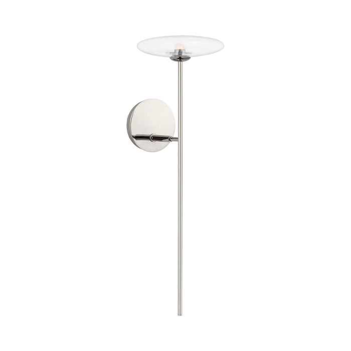 Calvino Tail LED Wall Light in Polished Nickel.