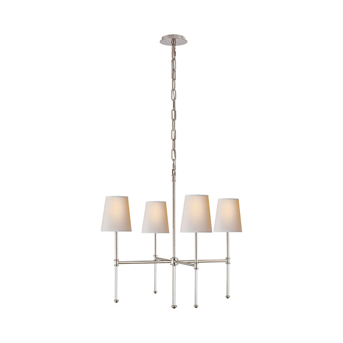 Camille Chandelier in Polished Nickel.