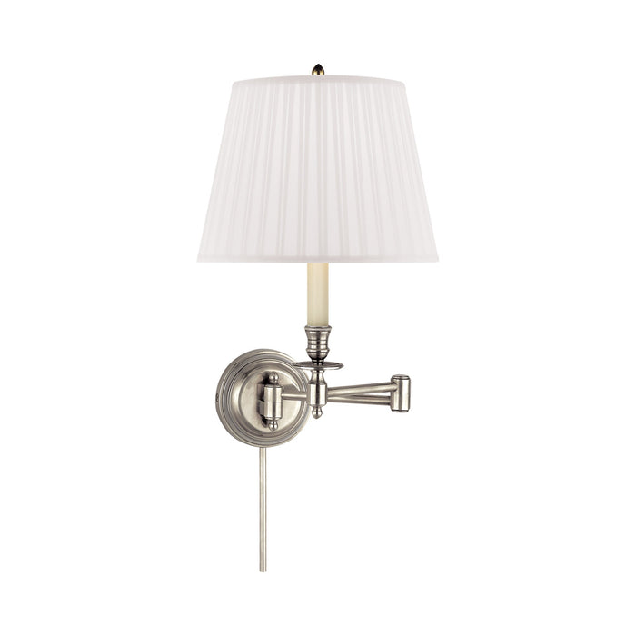 Candlestick Swing Arm Wall Light in Antique Nickel (Silk).