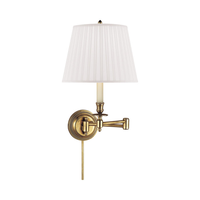 Candlestick Swing Arm Wall Light in Hand-Rubbed Antique Brass (Silk).