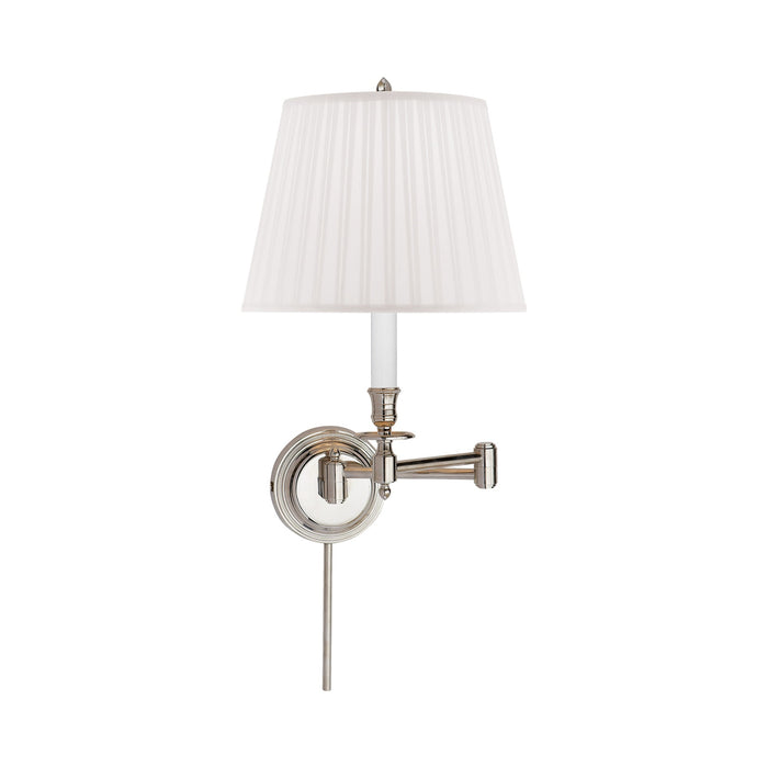 Candlestick Swing Arm Wall Light in Polished Nickel (Silk).