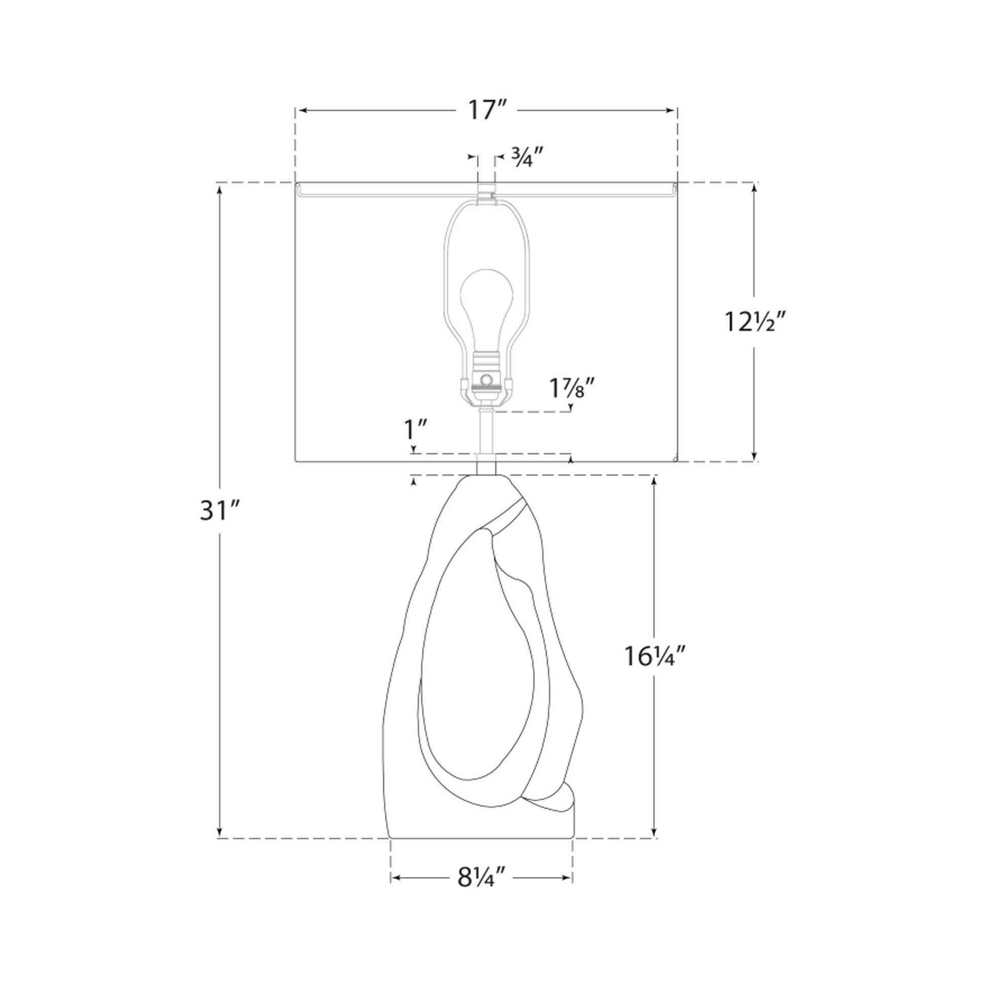 Cannes Table Lamp - line drawing.