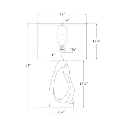 Cannes Table Lamp - line drawing.