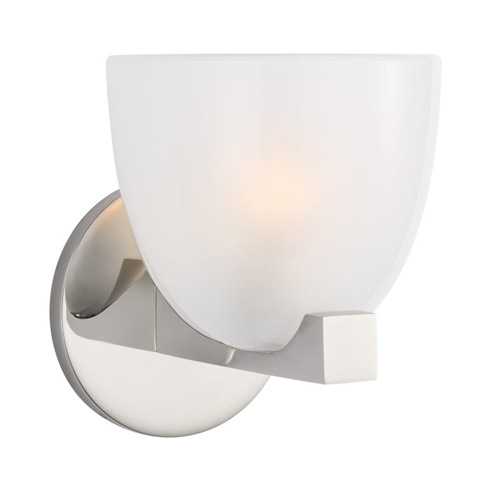 Carola LED Bath Wall Light in Polished Nickel/Frosted Glass.