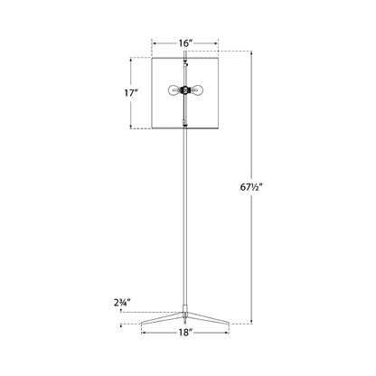 Caron Floor Lamp - line drawing.