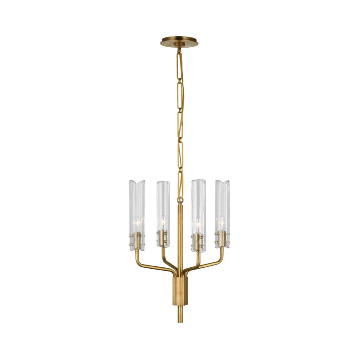 Casoria LED Chandelier in Hand-Rubbed Antique Brass.