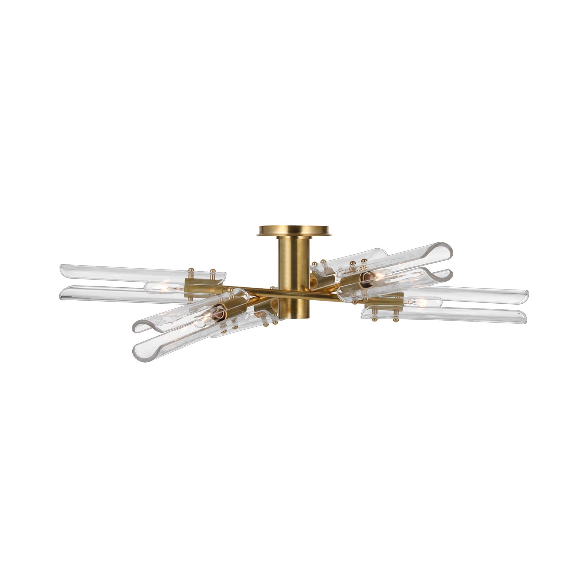 Casoria LED Flush Mount Ceiling Light in Hand-Rubbed Antique Brass.