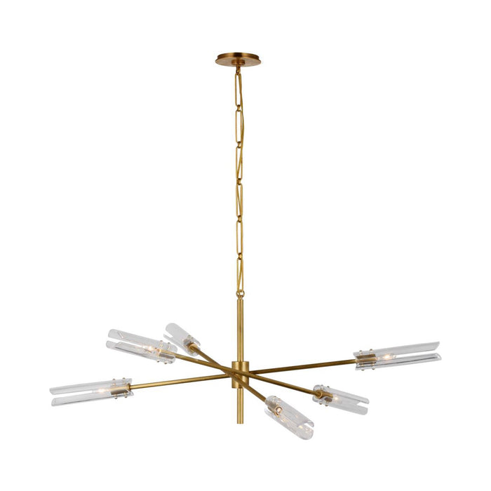 Casoria Radial LED Chandelier in Hand-Rubbed Antique Brass.