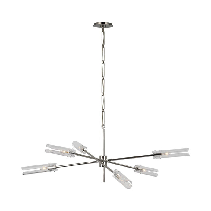 Casoria Radial LED Chandelier in Polished Nickel.