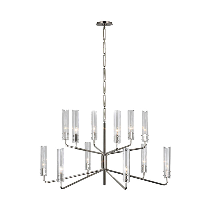 Casoria Two-Tier LED Chandelier in Polished Nickel (12-Light).