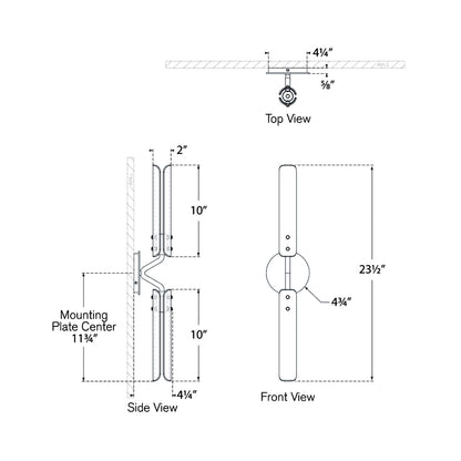 Casoria Vanity LED Wall Light - line drawing.