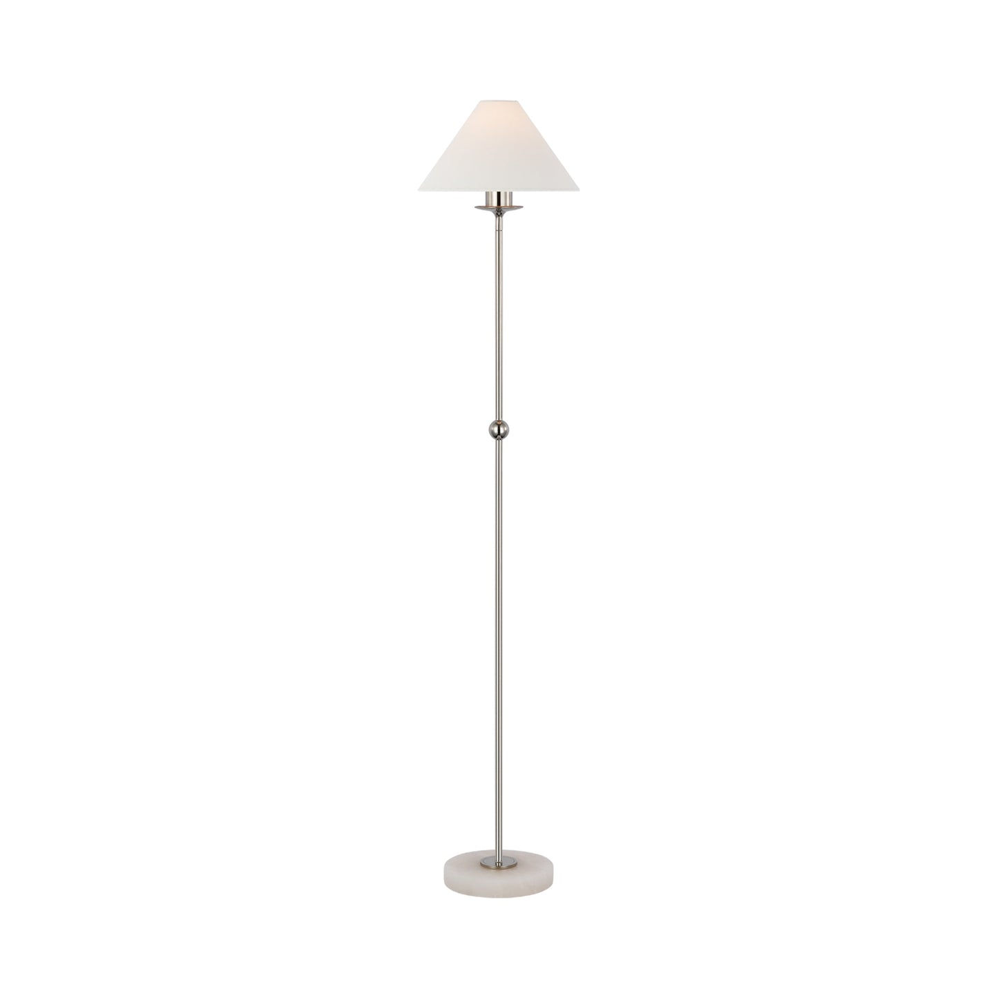 Caspian Accent LED Floor Lamp in Polished Nickel and Alabaster.