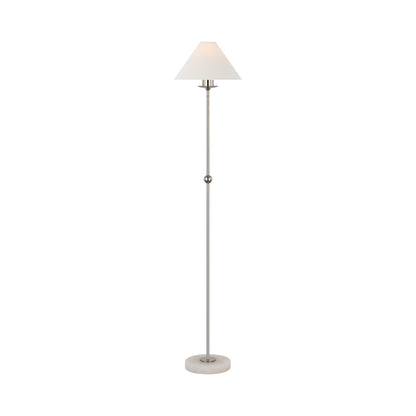 Caspian Accent LED Floor Lamp in Polished Nickel and Alabaster.