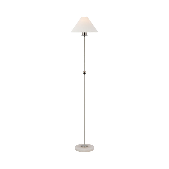 Caspian Accent LED Floor Lamp in Polished Nickel and Alabaster.