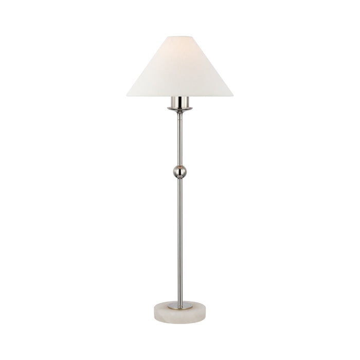 Caspian Accent LED Table Lamp in Polished Nickel/Alabaster.