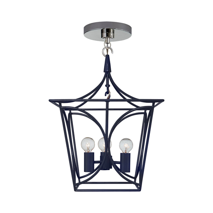 Cavanagh Pendant Light in French Navy/Polished Nickel (Mini).