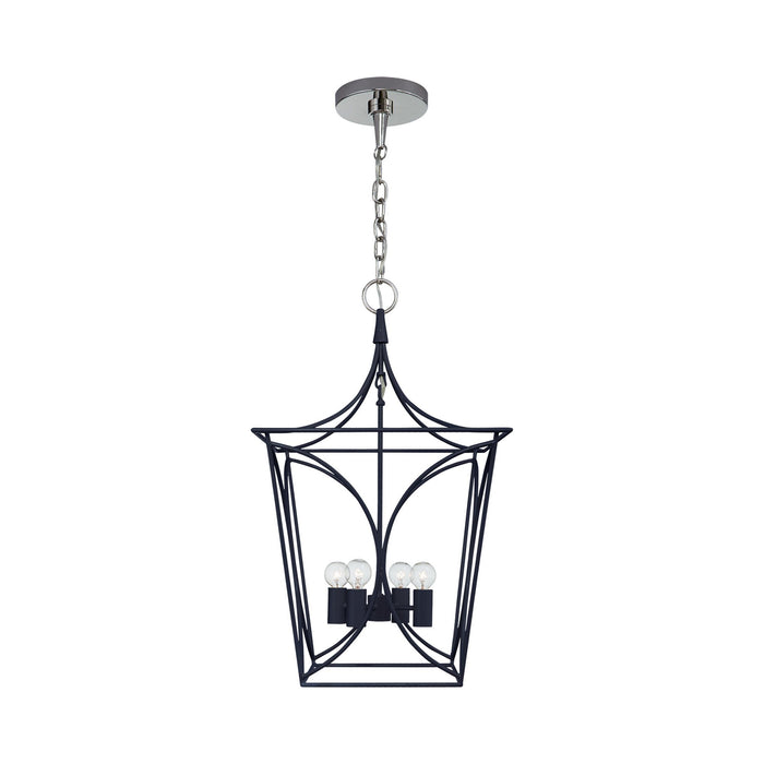 Cavanagh Pendant Light in French Navy/Polished Nickel (Small).