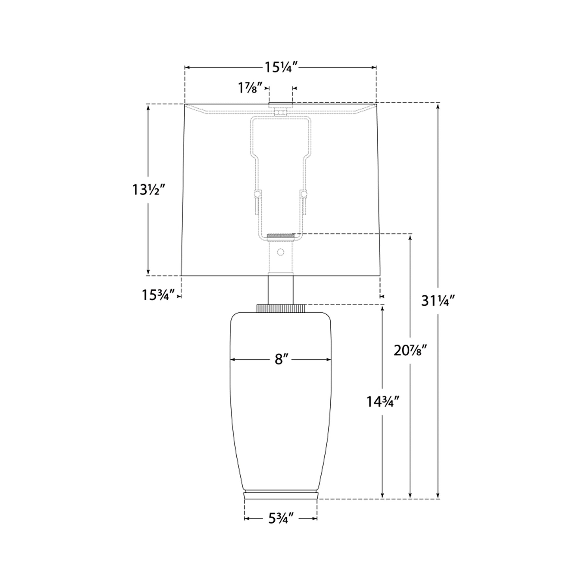 Chado Table Lamp - line drawing.