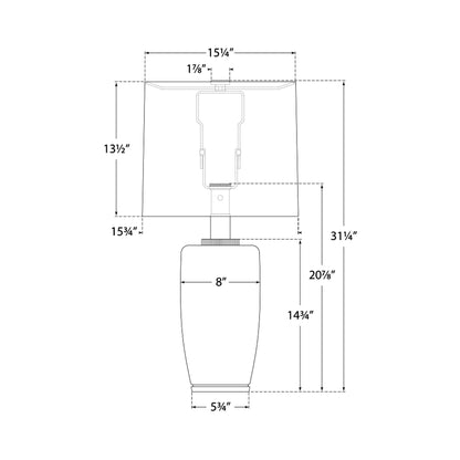 Chado Table Lamp - line drawing.