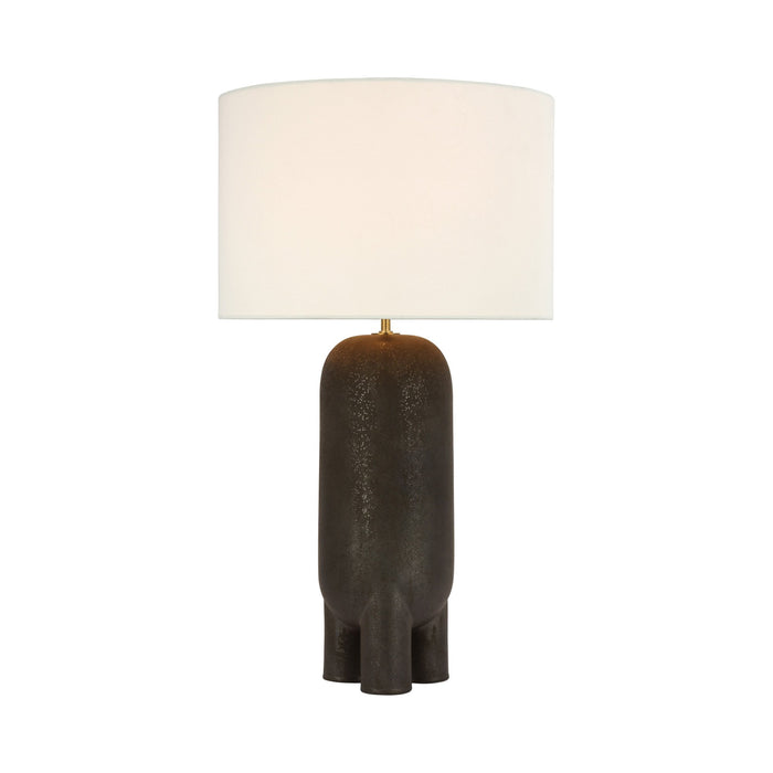 Chalon LED Table Lamp in Stained Black Metallic.