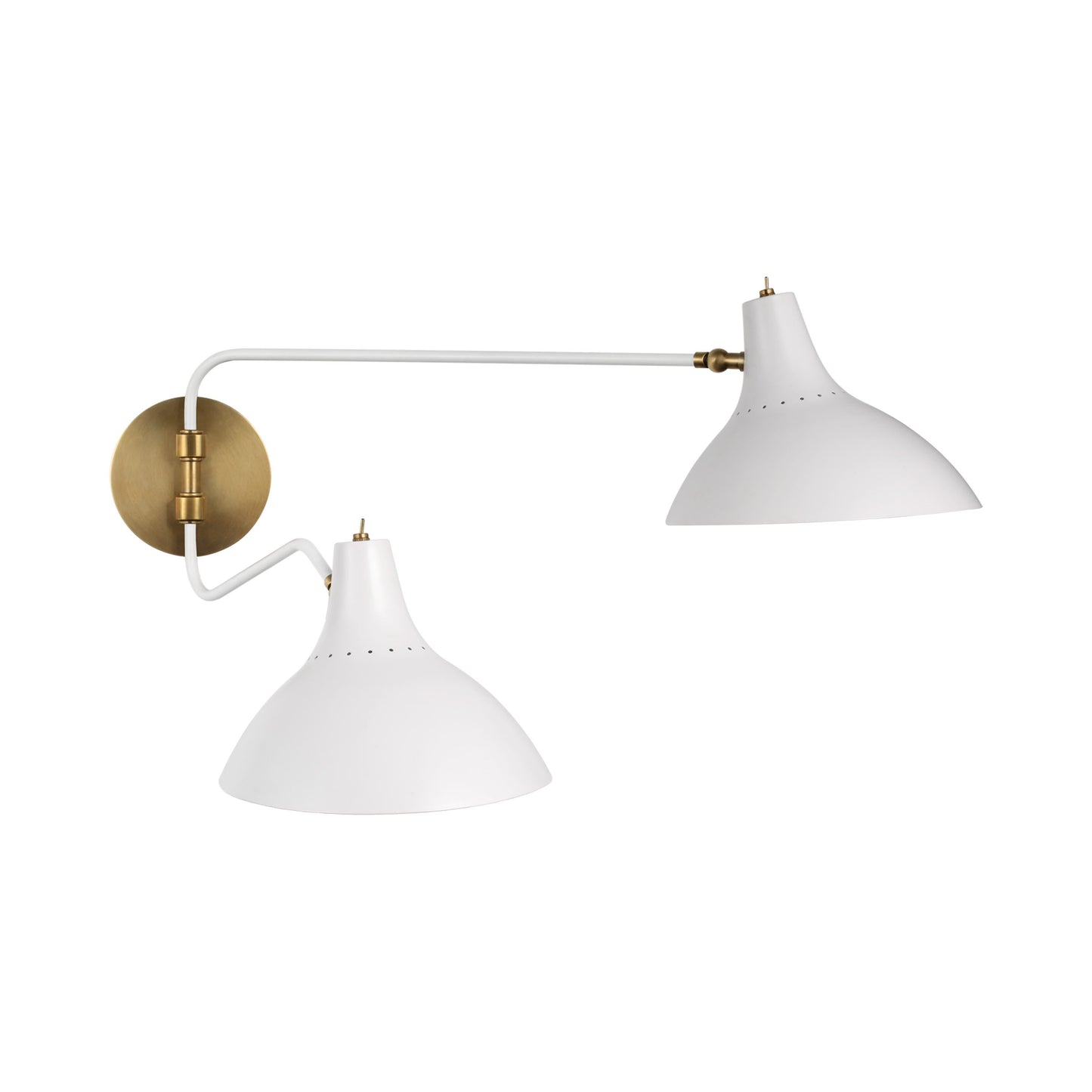 Charlton Double Wall Light in White (Medium).